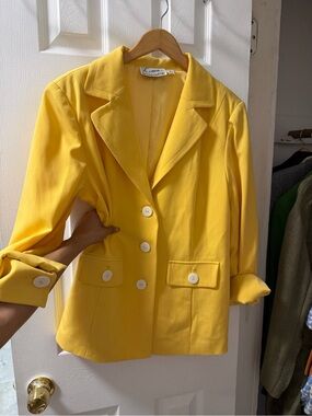 Linea by Louis Dell'Olio Bright Yellow Single-Breasted Blazer